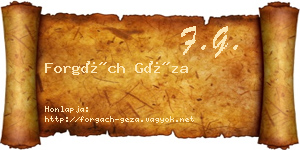 Forgách Géza névjegykártya