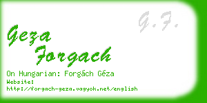 geza forgach business card